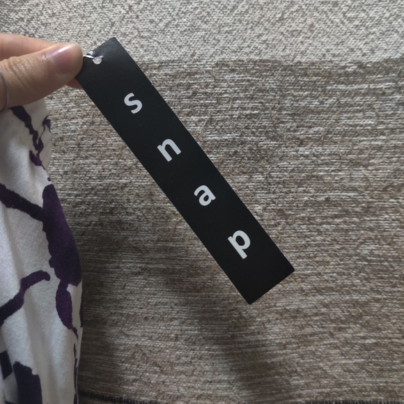 Dark Purple and White Floral Strapless Dress - Picture 7 of 8